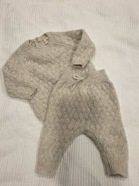Quincy Mae knit Heathered Grey Matching Set